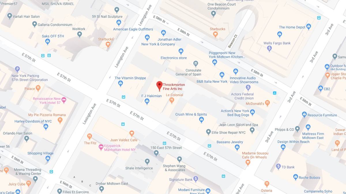Throckmorton Fine Art Gallery NYC Map
