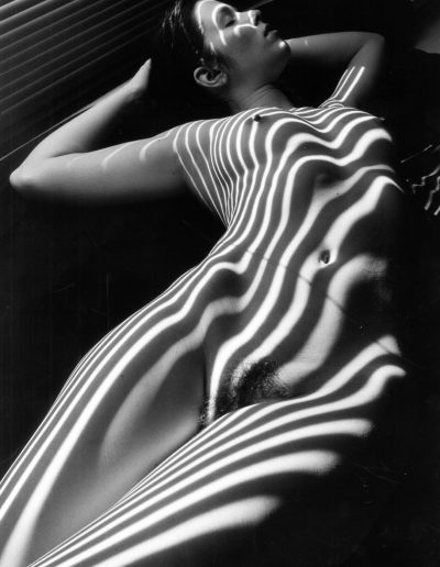 Lucien Clergue, Nu Zébré, New York, 1998 — gelatin silver print, 20 x 16 in