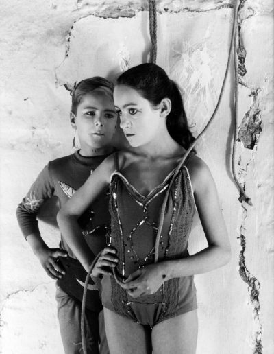 Lucien Clergue, Duet Street Performers, 1955 — gelatin silver print, 15.75 x 11 in